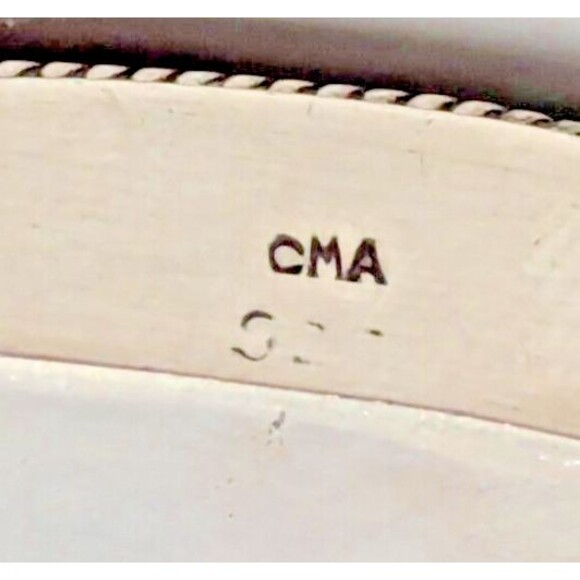 Vintage CMA 925 Sterling Silver Garnet Cabochon Crown Design Brooch Pin - Picture 4 of 7